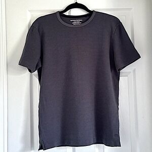Banana Republic L Luxe Touch Performance‎ Tee Gray Striped 100% Cotton Men's Tee